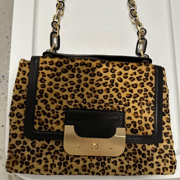 Diane Von Furstenberg Vintage Leopard Pony Hair Handbag - Picture 1 of 12